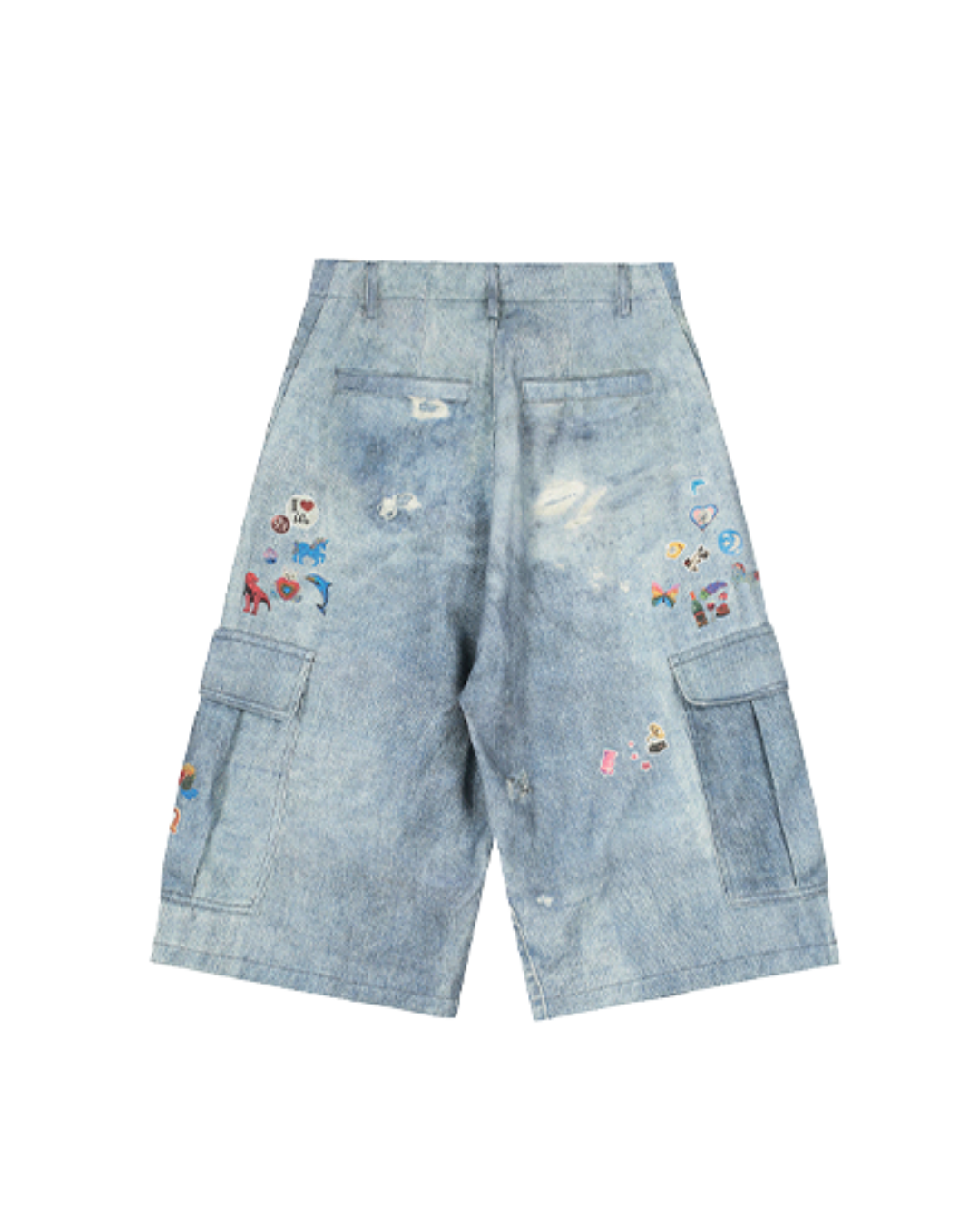 Denim Graffiti Cropped Jeans