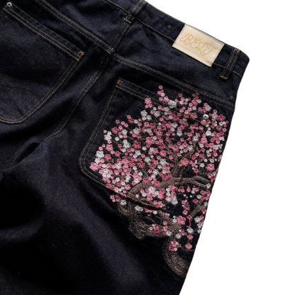 Blossom Embroidered Denim