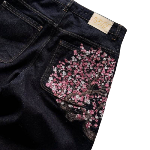 Blossom Embroidered Denim