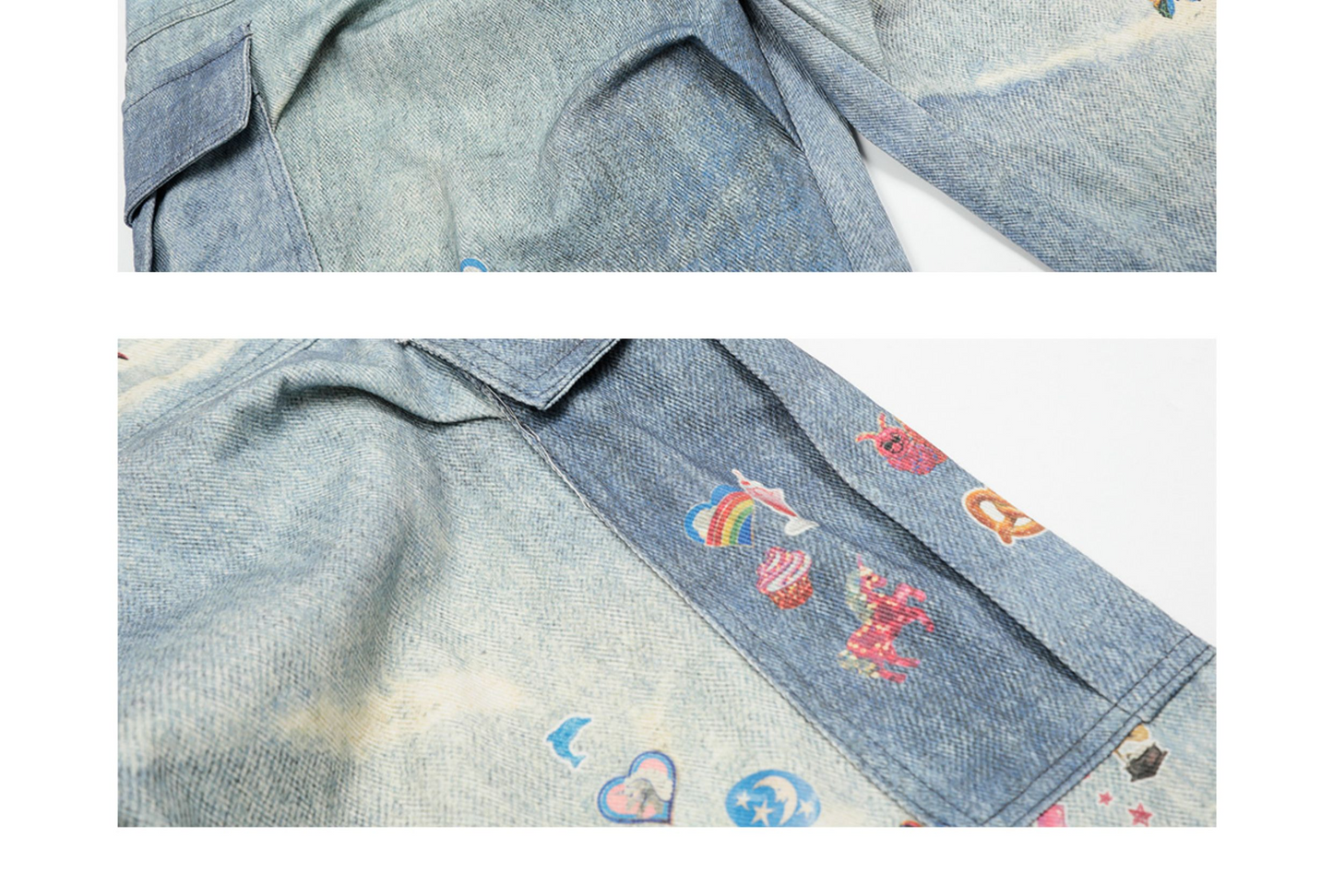 Denim Graffiti Cropped Jeans