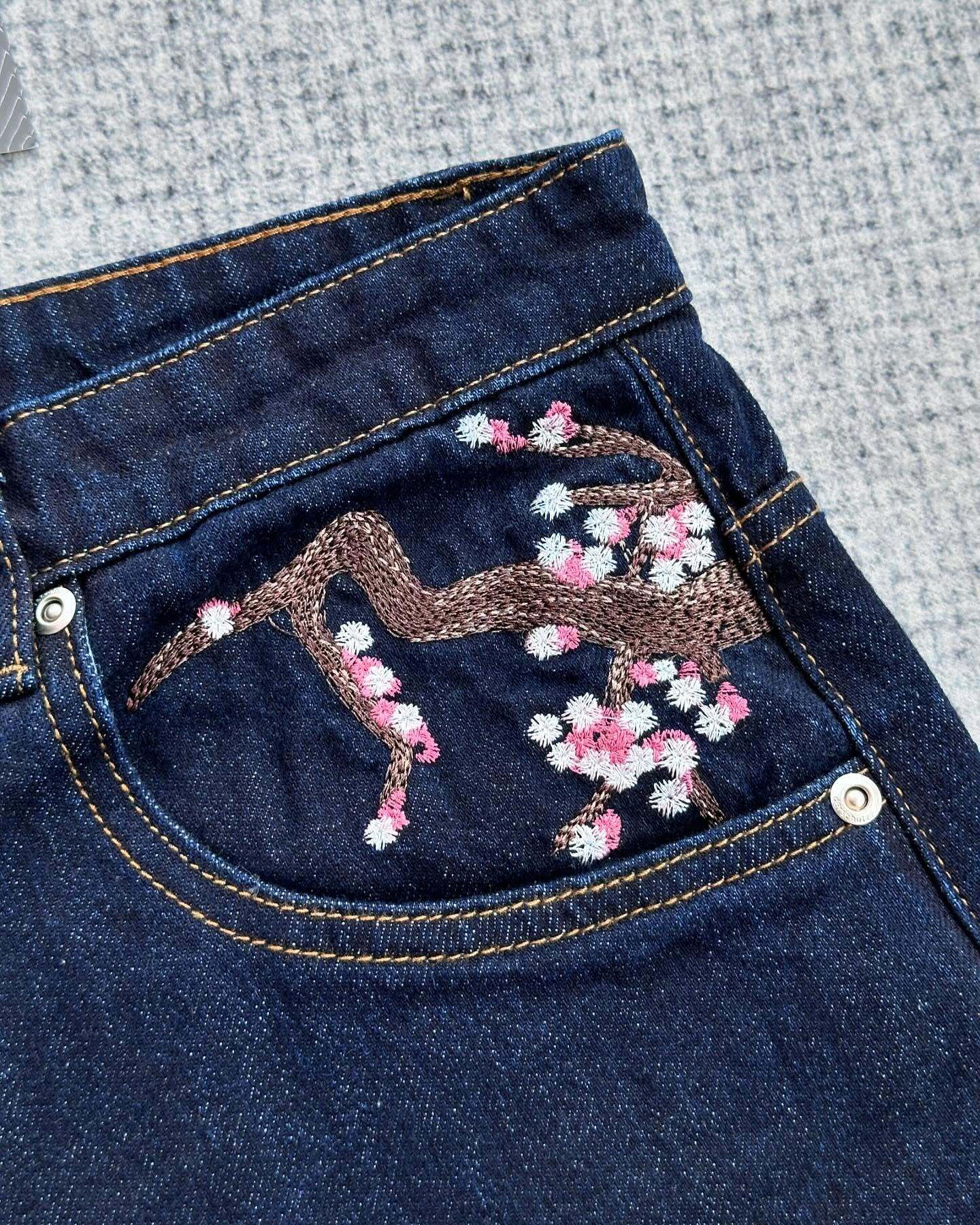 Blossom Embroidered Denim