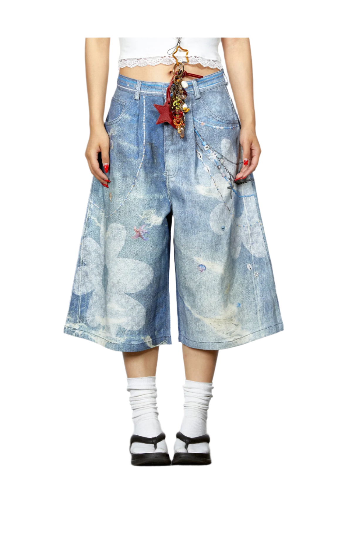 Chain Flower Jeans