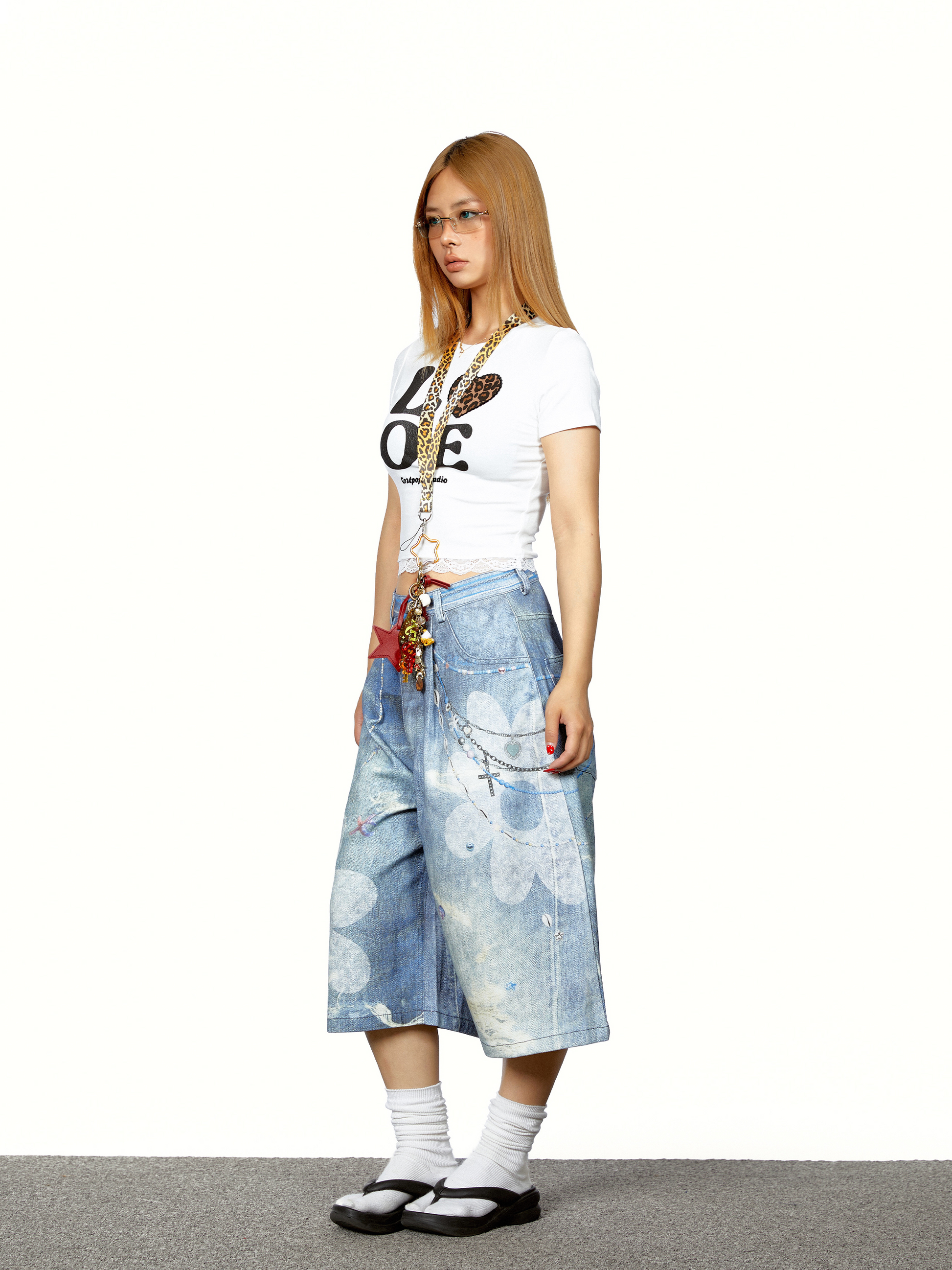 Chain Flower Jeans