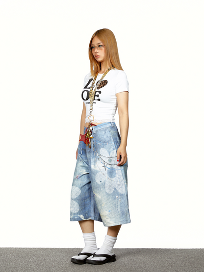 Chain Flower Jeans
