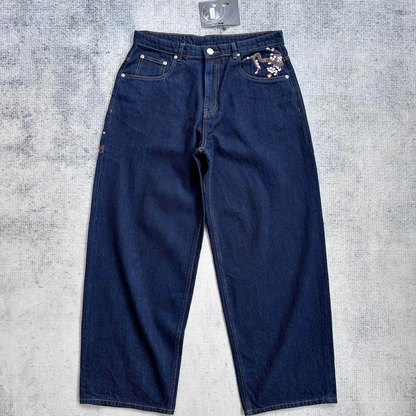 Blossom Embroidered Denim
